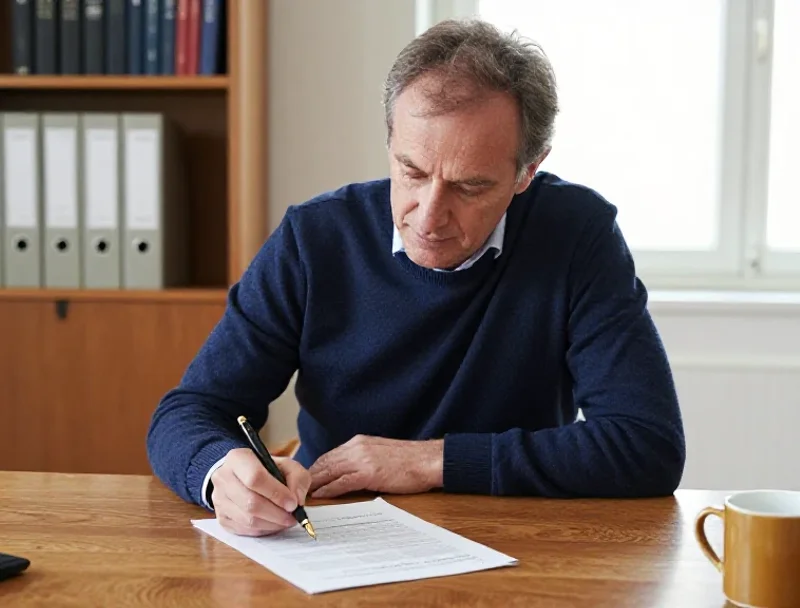 Dirigeant français analysant un rapport stratégique pour prendre des décisions clés en entreprise.